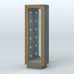 Низкая пристенная витрина с декором НБА-503С, Темно-Серый