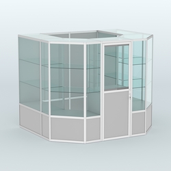 Павильон из профиля пристенный №7б (4,32 кв. м), Серый