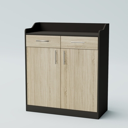 Стойка официанта "Бармен" №6, Черный + Дуб Сонома