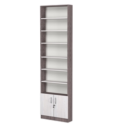 Стеллаж из ДСП с 6-ю полками 150x600 мм серии LEVEL-6 №2 (З/C - ДВП), Ясень Анкор темный + Ясень Анкор светлый