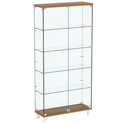 Витрина РОНДО №3-1 на ножках (задняя стенка стекло), Орех