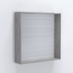 Витрина настенная №204-1В открытая с экономпанелью, Бетон Чикаго светло-серый F186 ST9