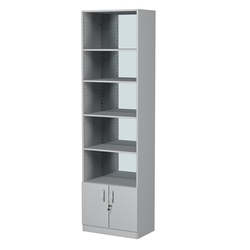 Стеллаж из ДСП с 4-мя полками 350x600 мм серии LEVEL-4 №6-2 (З/C - ЗЕРКАЛО), Серый