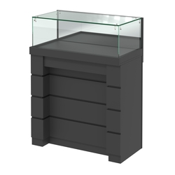 Торговый прилавок с утопленным фасадом широкий №УФ-1-900, Черный