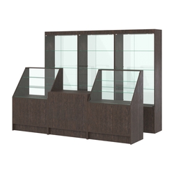 Комплект витрин ЭК-02 и прилавков ЭК-7, Дуб Венге