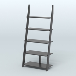 Торговая пристенная стойка ЛОФТ с пятью полками №1-950, Черный