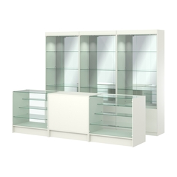 Комплект витрин ЭК-03 и прилавков ЭК-4, Белый