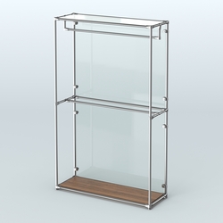 Торговая система ХРОМ (задняя стенка - стекло) 1200 мм с поручнями №1, Орех