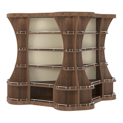 Островной высокий стеллаж ГАРАНТ №6-О с ограничителями, Орех + Крем Вайс