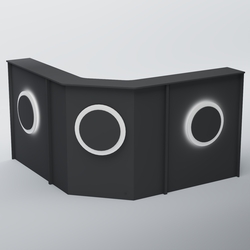 Ресепшен Г-образный КРУГ №3, Антрацит