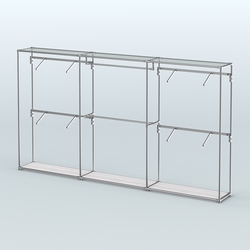 Торговая система ХРОМ без ДСП 3600 мм с поручнями №2, Ясень Анкор светлый