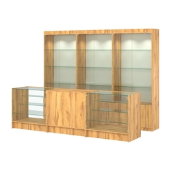 Комплект витрин ЭК-01 и прилавков ЭК-4, Дуб Золотистый