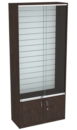 Витрина высокая СЭСП с экономпанелью №1-400 (закрытая), Дуб Венге