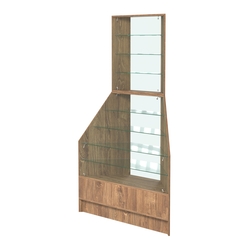 Витрина АЛМАЗ №2 внешняя угловая, Дуб Канзас коричневый