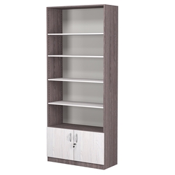 Стеллаж из ДСП с 4-мя полками 350x900 мм серии LEVEL-4 №13 (З/C - ДВП), Ясень Анкор темный + Ясень Анкор светлый