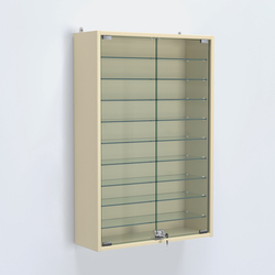 Витрина настенная №202-5А высокая с девятью полками, Крем Вайс