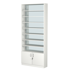 Стеллаж из ДСП с 7-ю полками 250x900 мм серии LEVEL-7 №11-2 (З/C - ЗЕРКАЛО), Белый