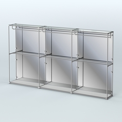 Торговая система ХРОМ (задняя стенка - зеркало) 3600 мм с поручнями №1, Серый