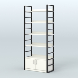 Торговый стеллаж средний STRONG - АЛЬФА №2, Белый