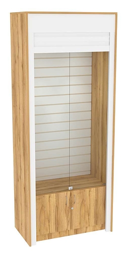 Торговая витрина с рольставнями ЭК-3, Дуб Золотистый