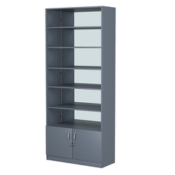 Стеллаж из ДСП с 5-ю полками 400x900 мм серии LEVEL-5 №14-2 (З/C - ЗЕРКАЛО), Темно-Серый