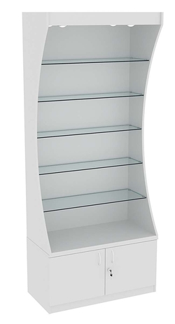 Витрина Радуга со стеклянными полками №4-1 (Т-25) З/C-ДВП, Серый