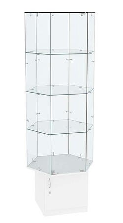 Витрина торговая шестисторонняя Истра №41  (прозрачная), Белый