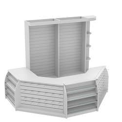 Комплект кассовой зоны со скосами и экономпанелями средний №2-1, Серый