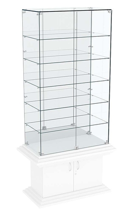 Витрина широкая с зеркалом и 5-ю полкамиКОЛОСС №507, Белый