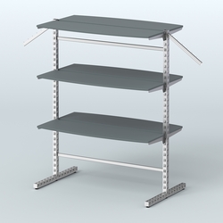 Система ЭЛЕГАНТ островная с шестью закруглёнными полками из ДСП №17б, Темно-Серый