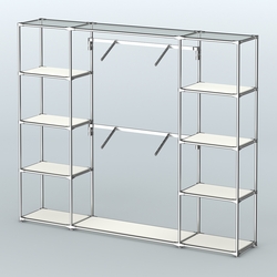 Торговая система ХРОМ без ДСП 2430 мм с полками ДСП и поручнями №7, Белый