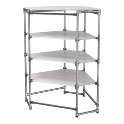 Хромированный стенд Прогресс №3-4 (с полками ДСП 16мм), Ясень Анкор светлый