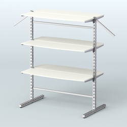 Система ЭЛЕГАНТ островная с шестью закруглёнными полками из ДСП №17б, Белый