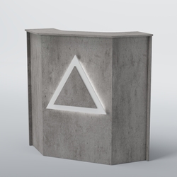 Ресепшен угловой ТРЕУГОЛЬНИК №2, Бетон Чикаго светло-серый F186 ST9