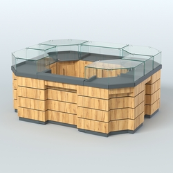 Торговый островок GOLD №3 (4,94 кв.м), Темно-Серый  + Дуб Золотистый