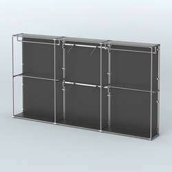 Торговая система ХРОМ (задняя стенка - ДСП) 3600 мм с поручнями №5, Черный