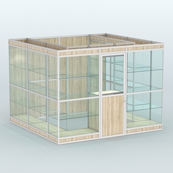 Павильон из профиля пристенный №9в (6,75 кв. м), Дуб Сонома