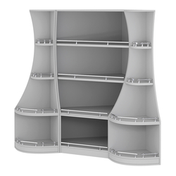 Угловой низкий стеллаж ГАРАНТ №1-О с ограничителями, Серый