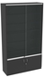 Витрина СЭСП-Z №1-1-400 (З/C - ДВП) со стеклянными полками и шторками Черный