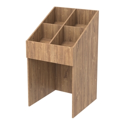 Корзина для распродаж из ДСП наклонная, Дуб Канзас коричневый