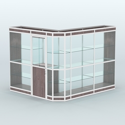 Павильон из профиля угловой №3в (5,5 кв.м), Ясень Анкор темный