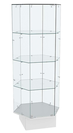Витрина стеклянная шесть сторон Истра №43  (прозрачная), Серый
