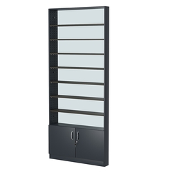 Стеллаж из ДСП с 8-ю полками 100x900 мм серии LEVEL-8 №8-2 (З/C - ЗЕРКАЛО), Антрацит