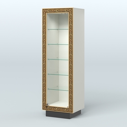 Низкая прямоугольная витрина с декором НБА-501, Белый и Черный