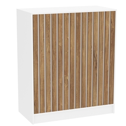 Прилавок под кассу серии "Смок" №1, Белый + Дуб Канзас коричневый