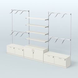 Система Neo Fix №3 с полками из ДСП, поручнями и тумбами T-15 и Т-22, Белый