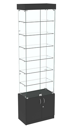 Узкая витрина с верхней подсветкой ИСТРА №31-600, Черный