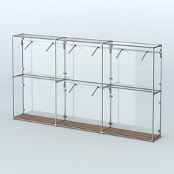 Торговая система ХРОМ (задняя стенка - стекло) 3600 мм с поручнями №6, Дуб Венге