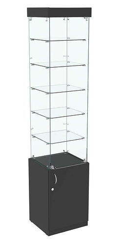 Высокая витрина ИСТРА №802 (задняя стенка - стекло), Черный