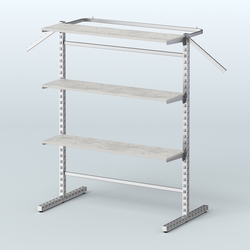 Система ЭЛЕГАНТ островная с полками ДСП №13в, Метрополитан Грей